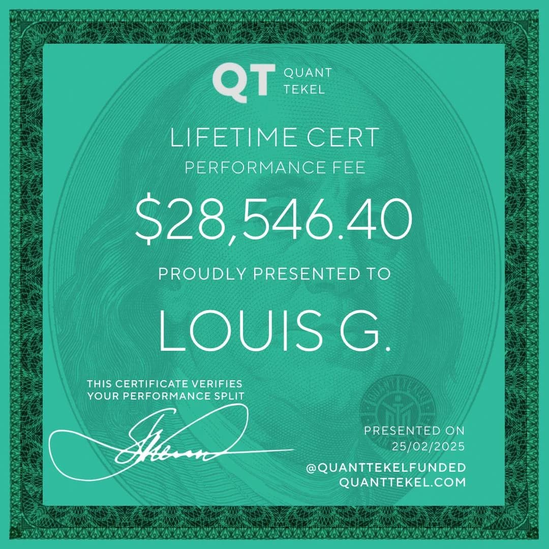 LouisG Trading funded or payout certificate 3